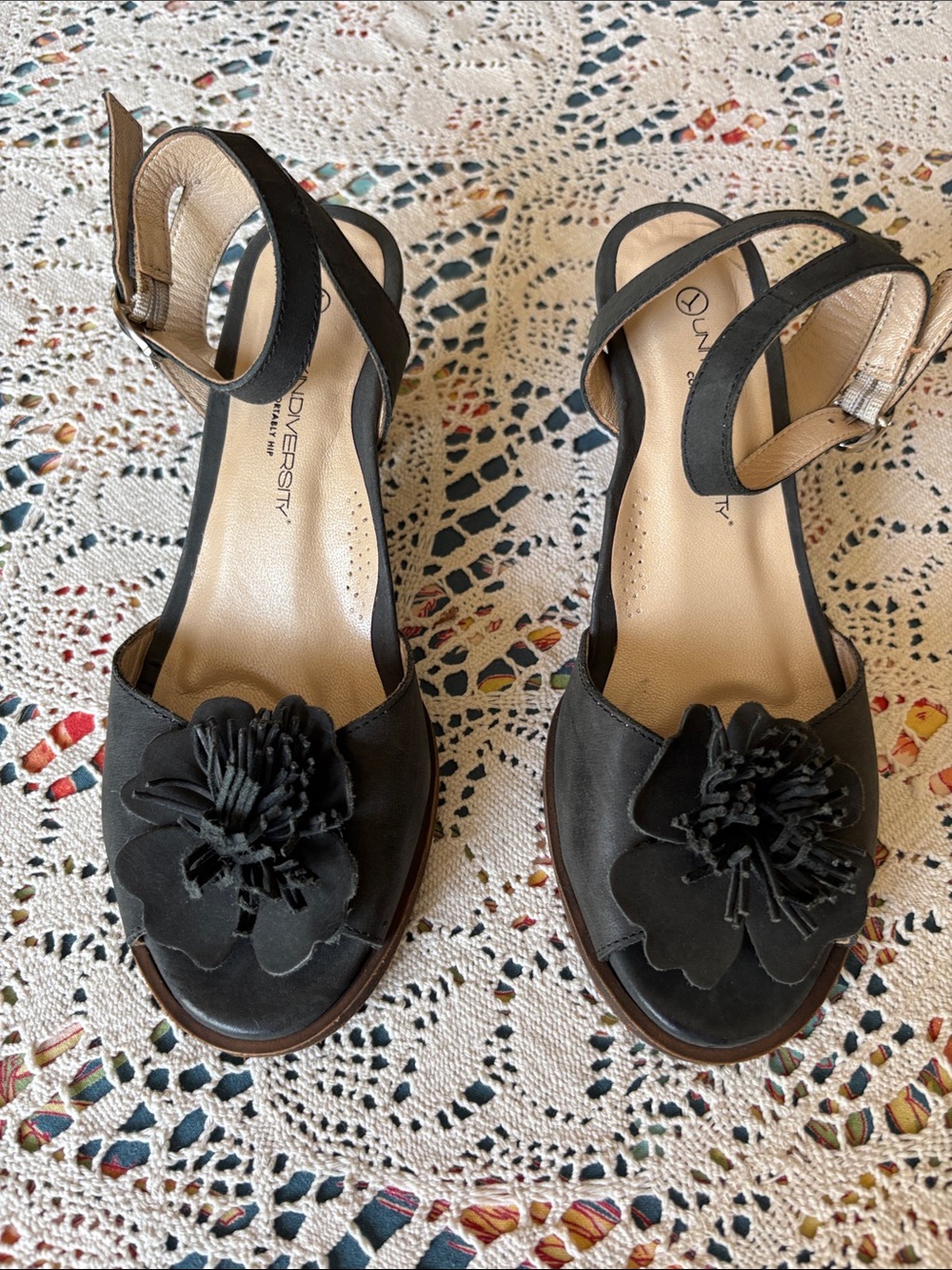 Unity in Diversity Black Sandals with Elegant Design